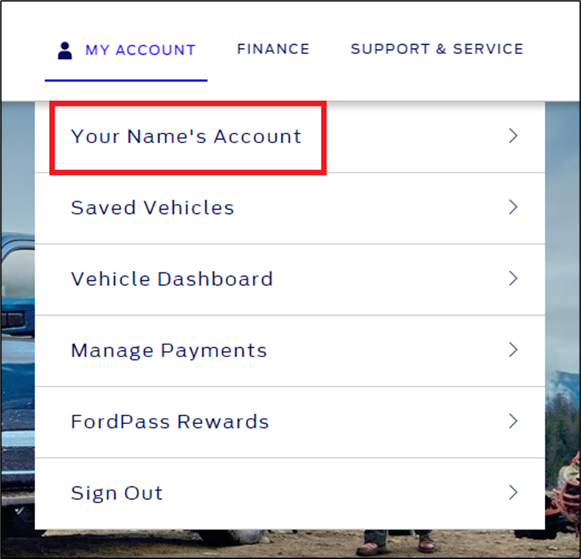 How do I update my Ford account or FordPass username?