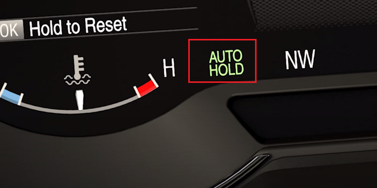 illuminated Ford Auto Hold icon