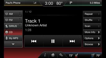Play music with SYNC with MyFord Touch