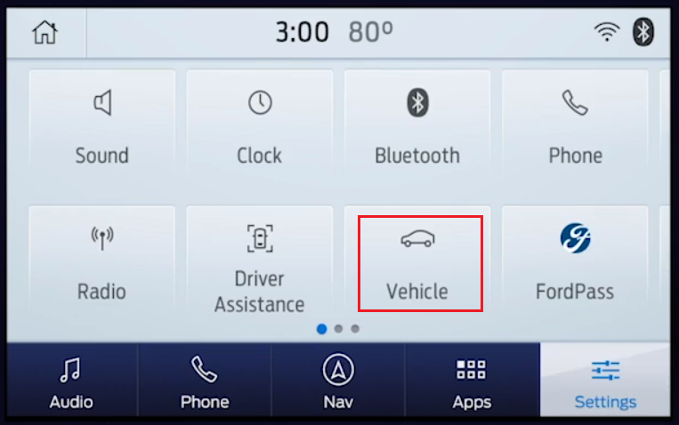 SYNC vehicle tab
