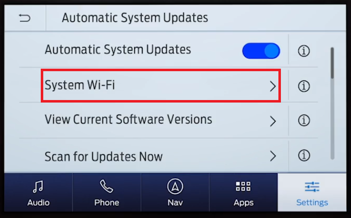 SYNC 3 Automatic Updates System wifi