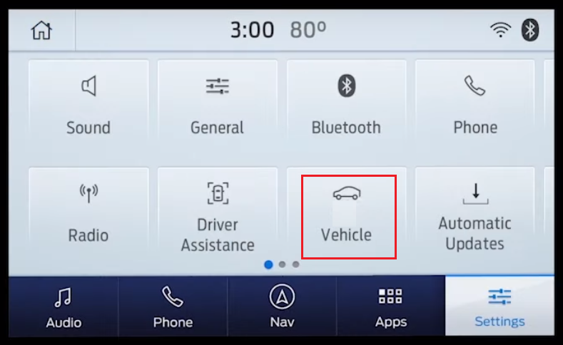 SYNC 3 vehicle tab