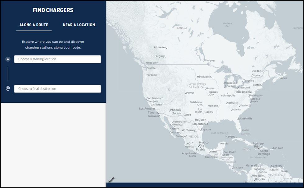 BlueOval Charge Network station map