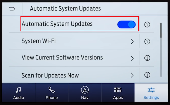 SYNC 3 Automatic System Updates on
